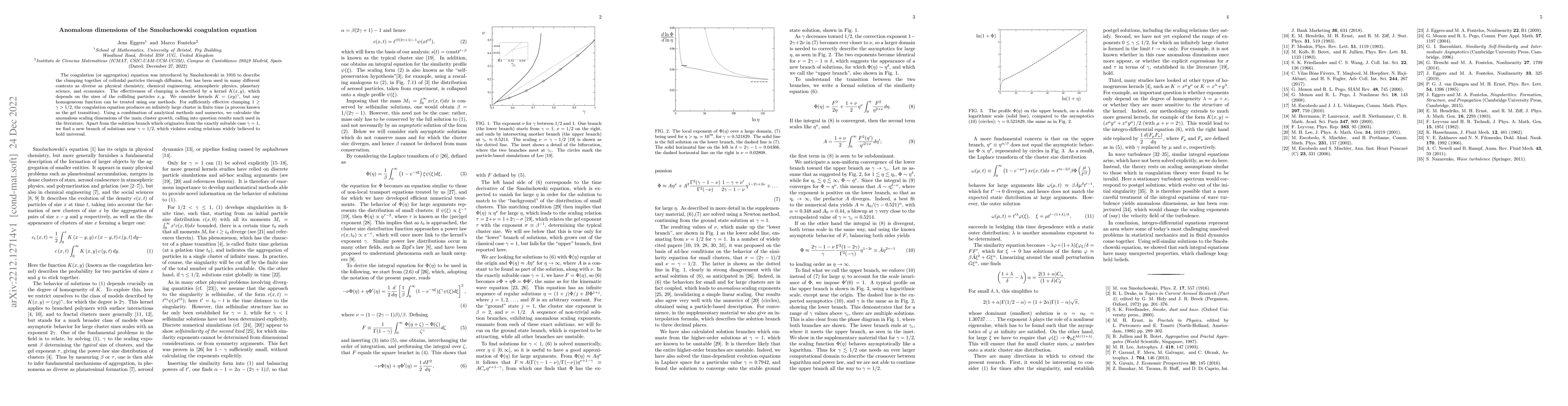 Thumbnail for Anomalous dimensions of the Smoluchowski coagulation equation
