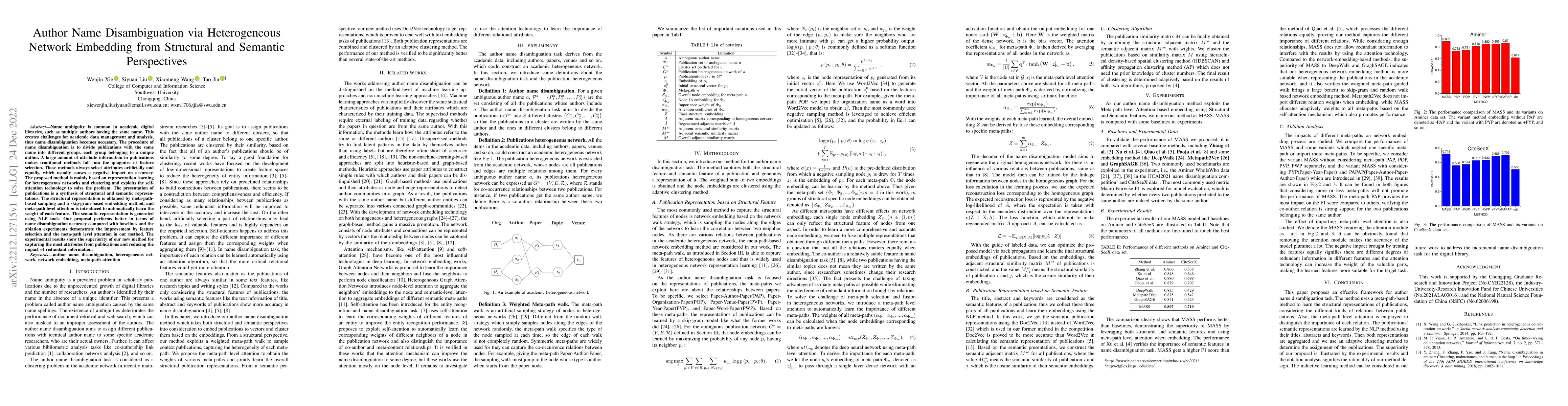 Thumbnail for Author Name Disambiguation via Heterogeneous Network Embedding from
  Structural and Semantic Perspectives