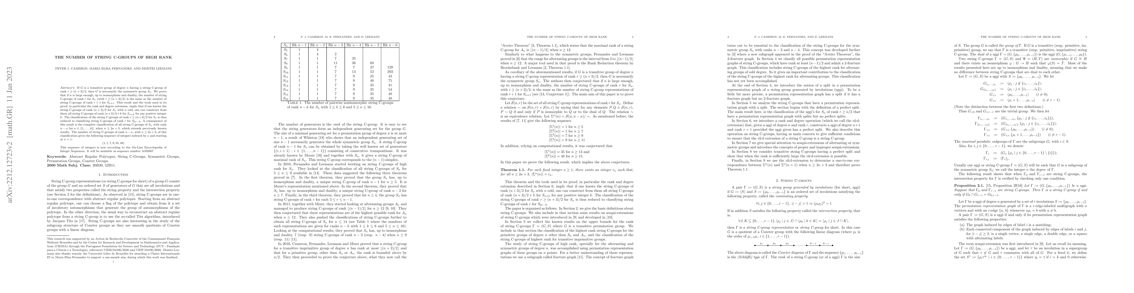Thumbnail for The number of string C-groups of high rank