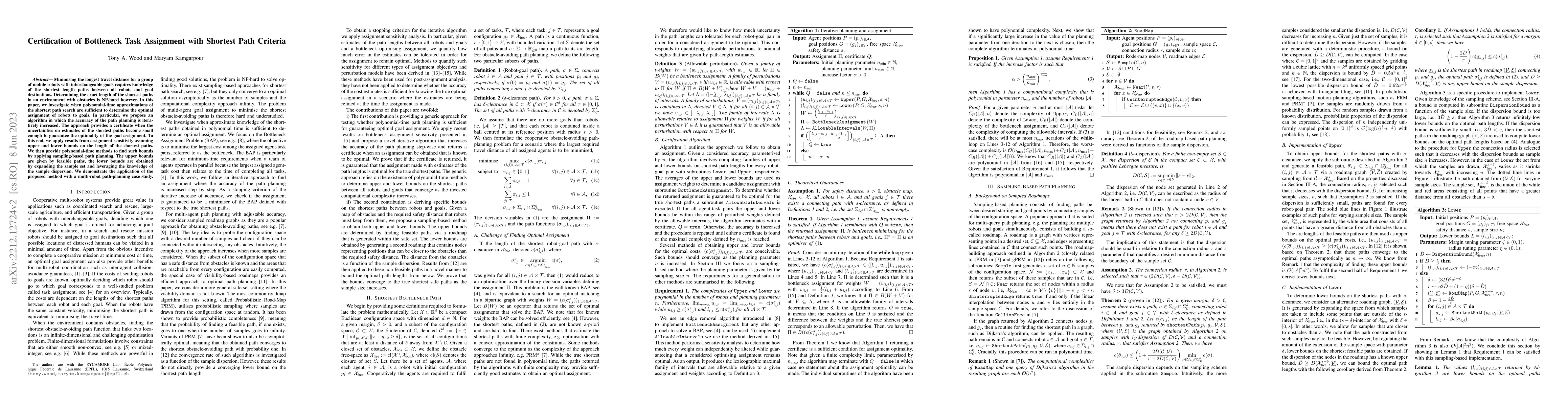 Thumbnail for Certification of Bottleneck Task Assignment with Shortest Path Criteria