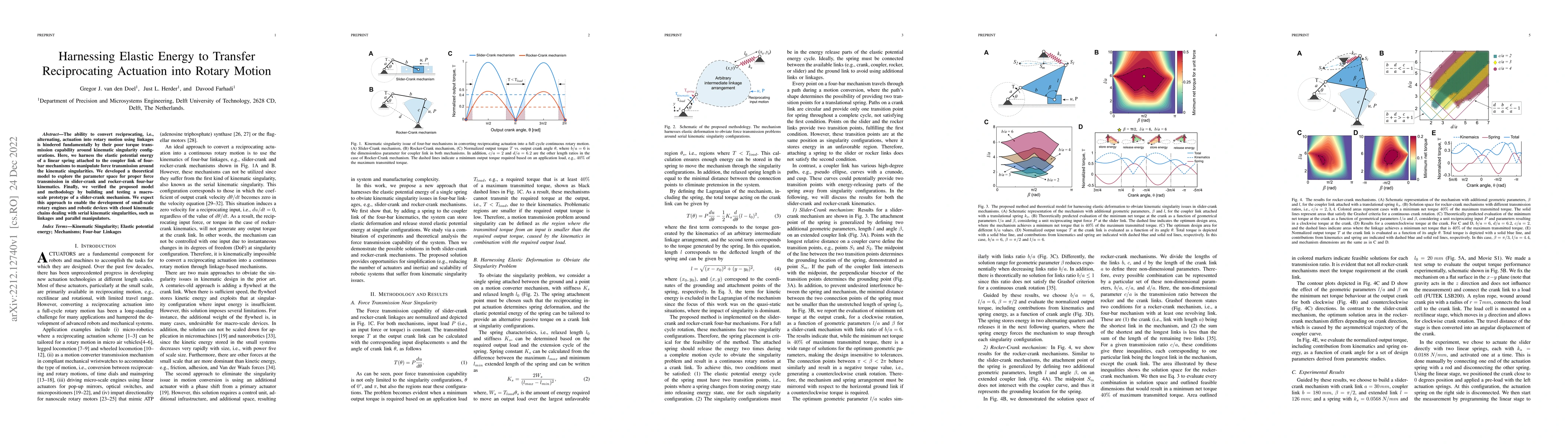 Thumbnail for Harnessing Elastic Energy to Transfer Reciprocating Actuation into
  Rotary Motion