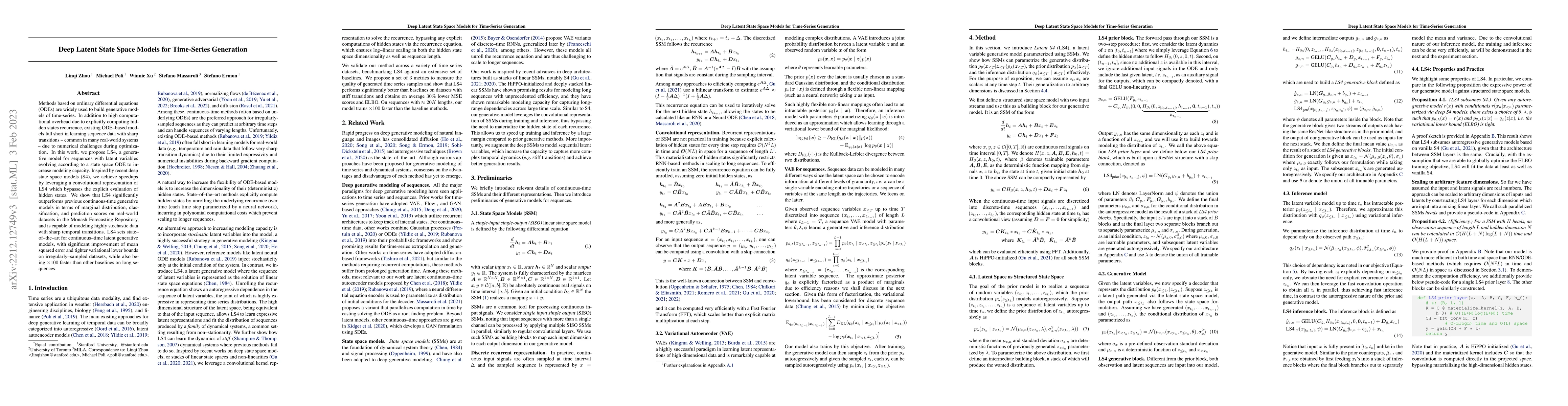 Thumbnail for Deep Latent State Space Models for Time-Series Generation