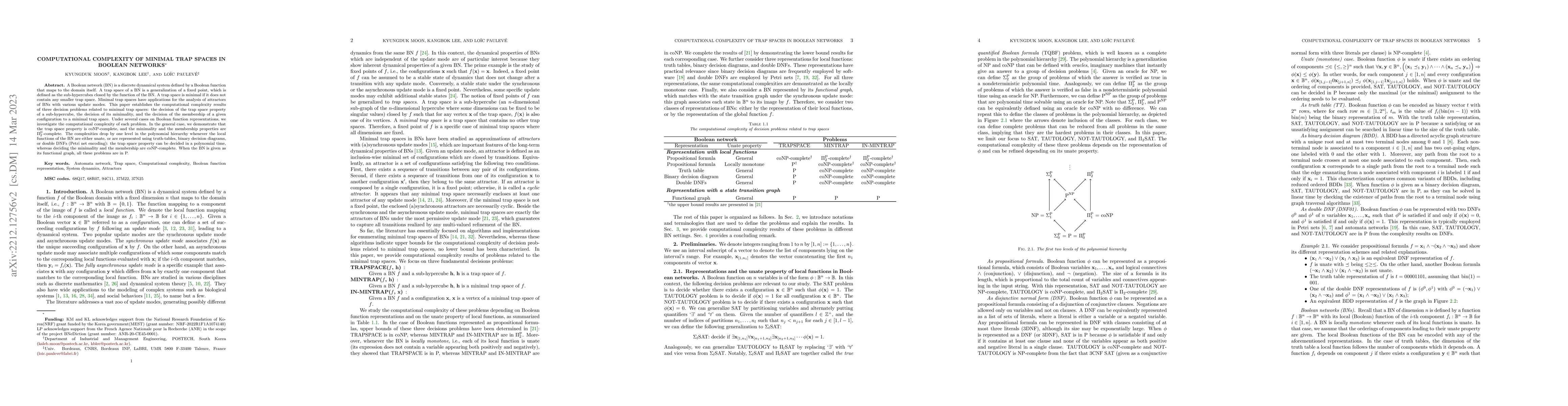 Thumbnail for Computational Complexity of Minimal Trap Spaces in Boolean Networks