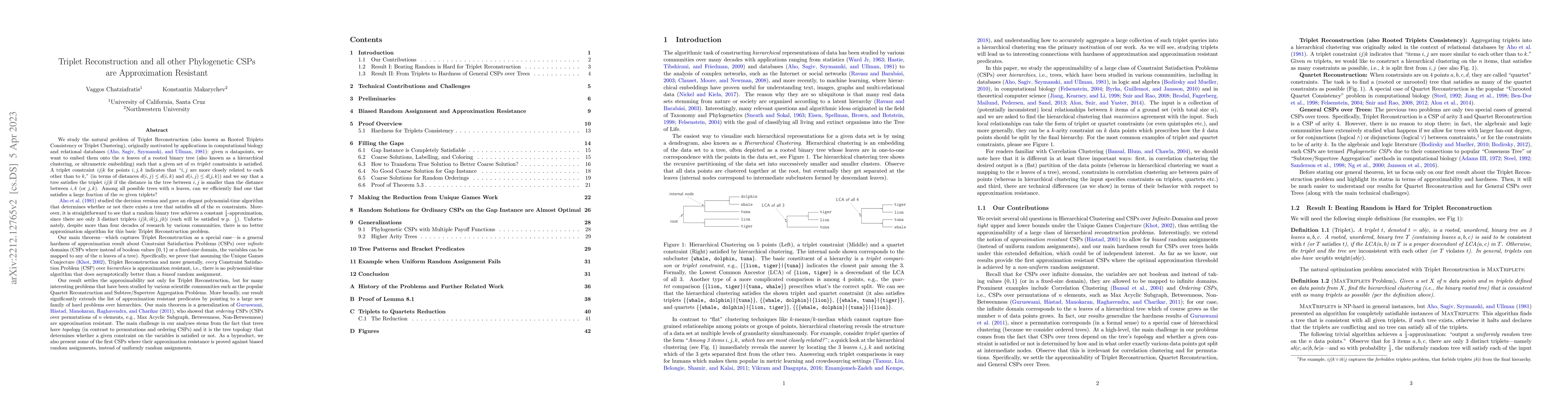 Thumbnail for Triplet Reconstruction and all other Phylogenetic CSPs are Approximation
  Resistant