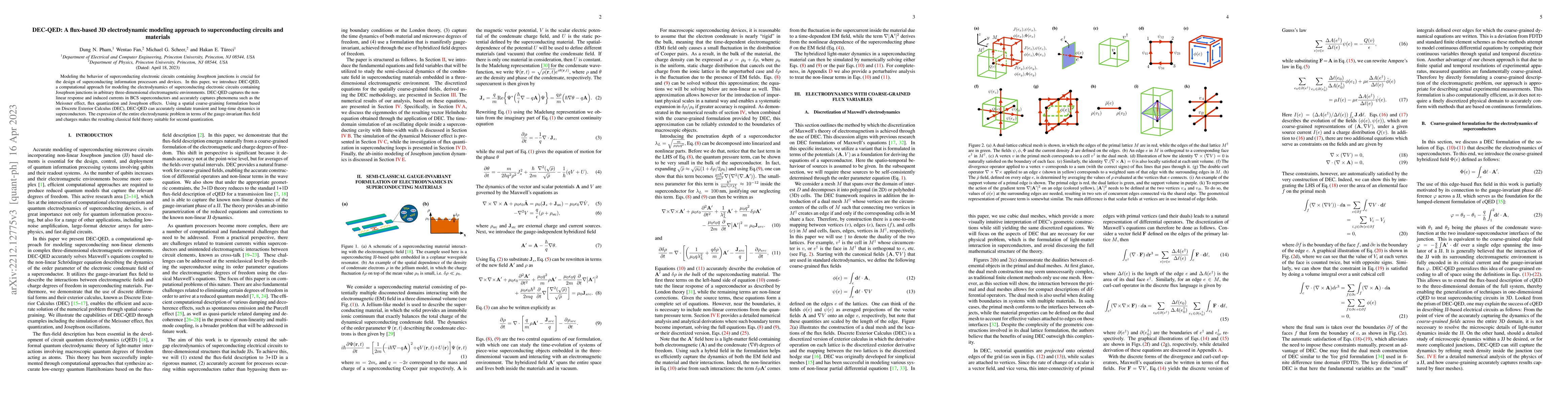 Thumbnail for DEC-QED: A flux-based 3D electrodynamic modeling approach to
  superconducting circuits and materials