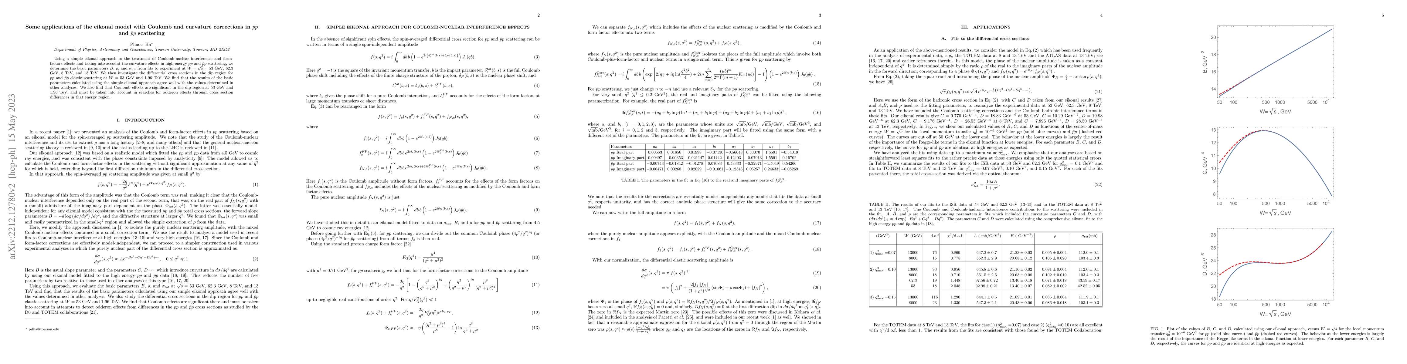 Thumbnail for Some applications of the Eikonal model with Coulomb and curvature
  corrections in $pp$ and $\bar{p}p$ scattering