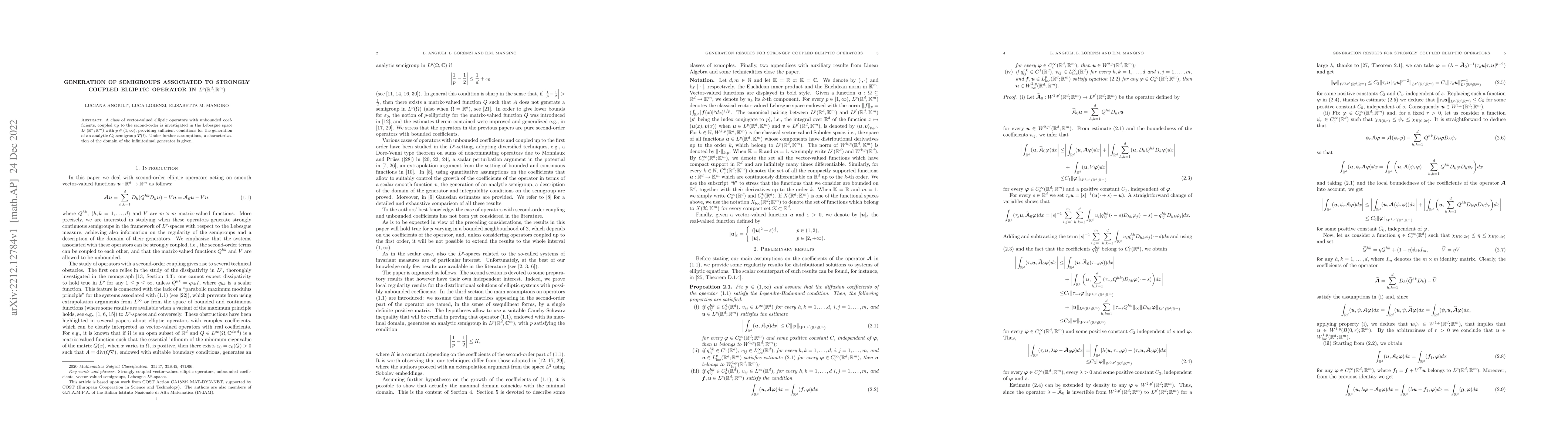 Thumbnail for Generation of semigroups associated to strongly coupled elliptic
  operator in $L^p(\mathbb R^d;\mathbb R^m)$