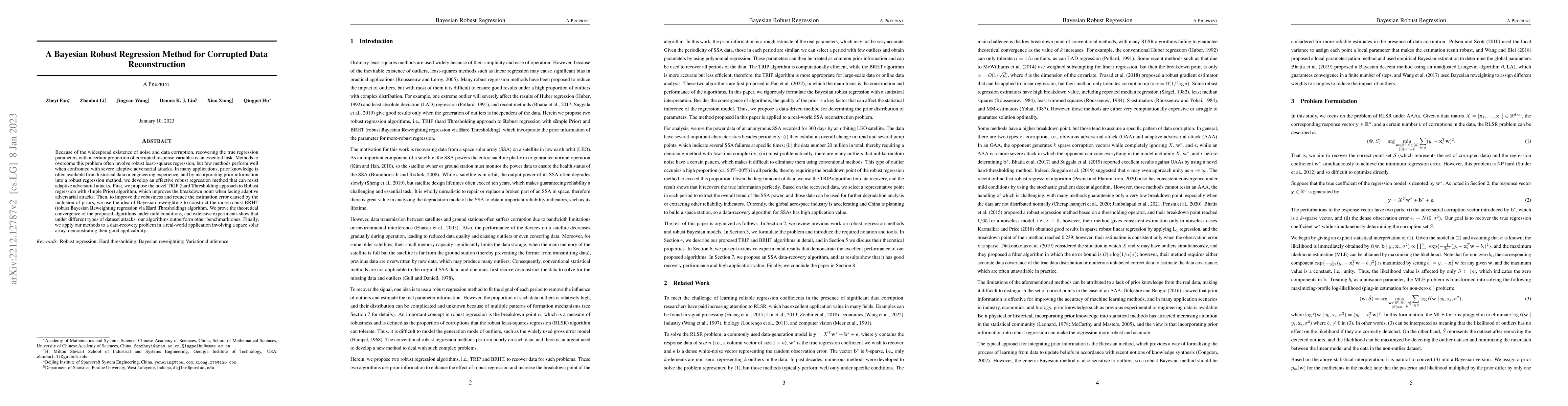 Thumbnail for A Bayesian Robust Regression Method for Corrupted Data Reconstruction