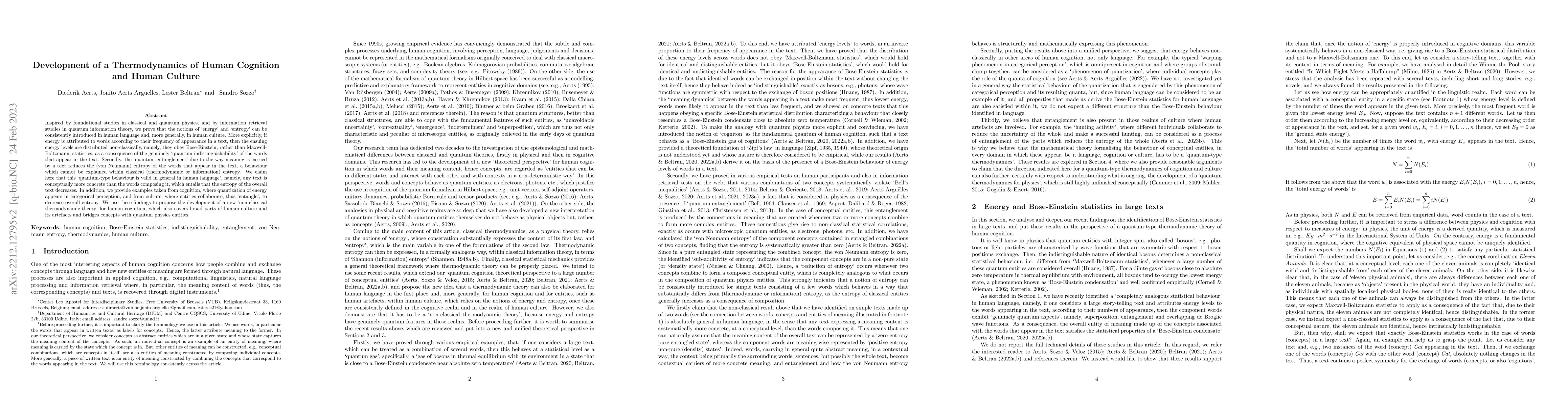 Thumbnail for Development of a Thermodynamics of Human Cognition and Human Culture