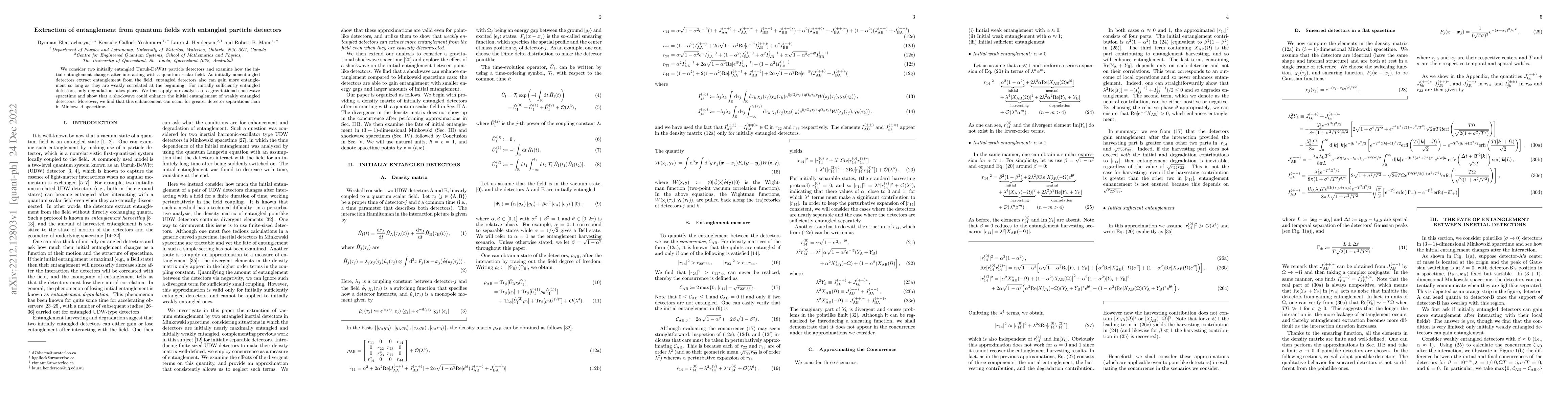 Thumbnail for Extraction of entanglement from quantum fields with entangled particle
  detectors
