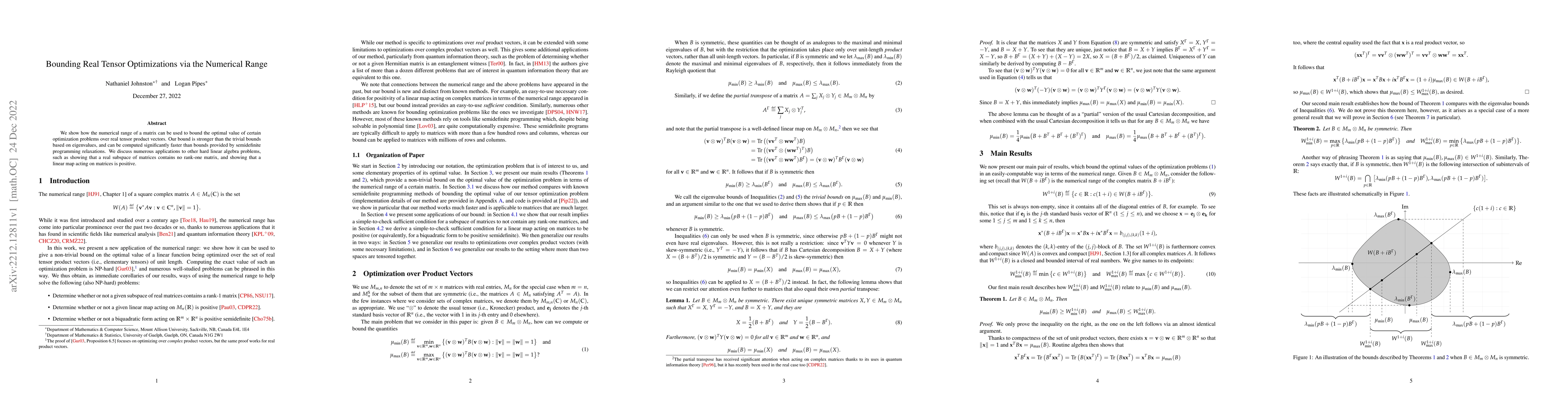 Thumbnail for Bounding Real Tensor Optimizations via the Numerical Range