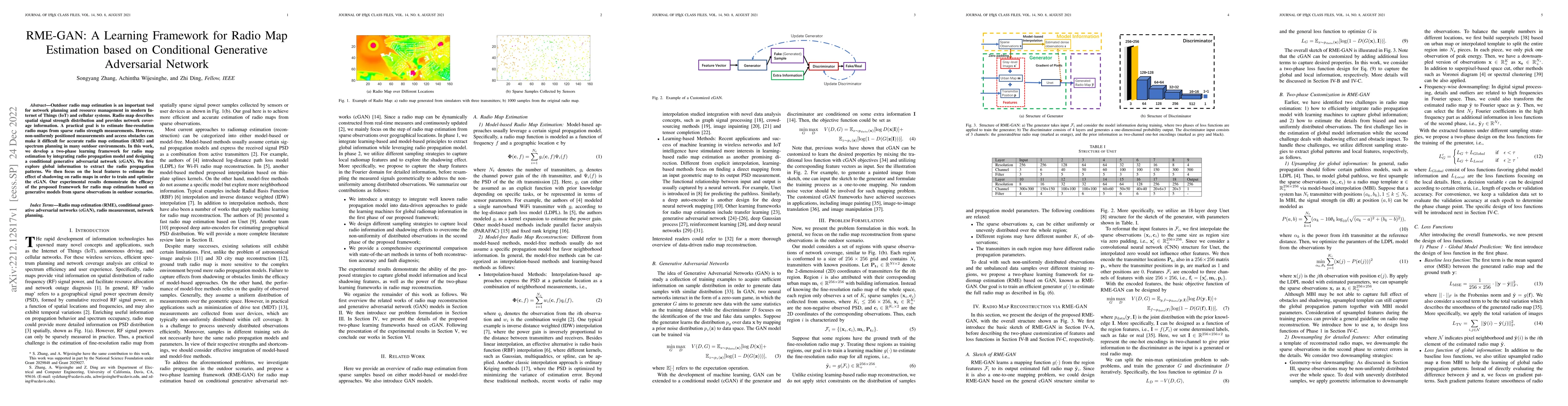 Thumbnail for RME-GAN: A Learning Framework for Radio Map Estimation based on
  Conditional Generative Adversarial Network