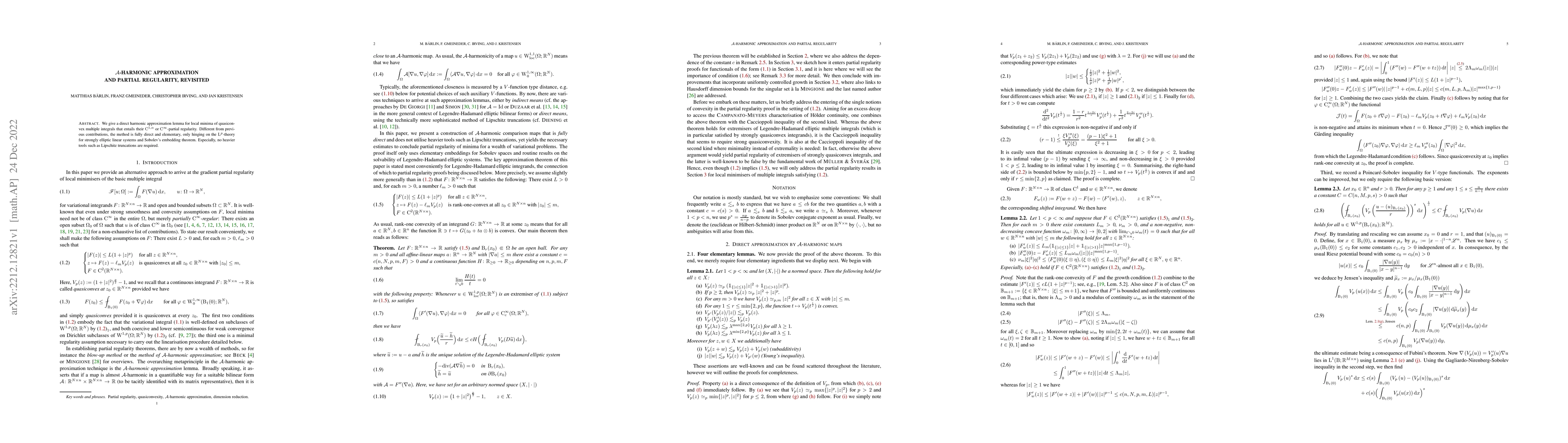 Thumbnail for $\mathcal{A}$-harmonic approximation and partial regularity, revisited
