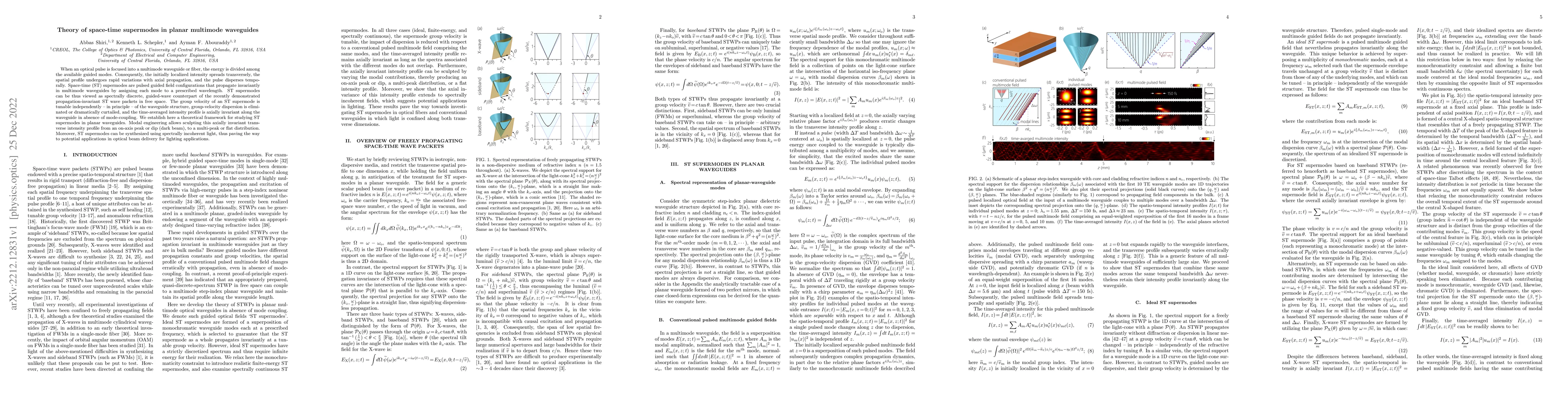 Thumbnail for Theory of space-time supermodes in planar multimode waveguides