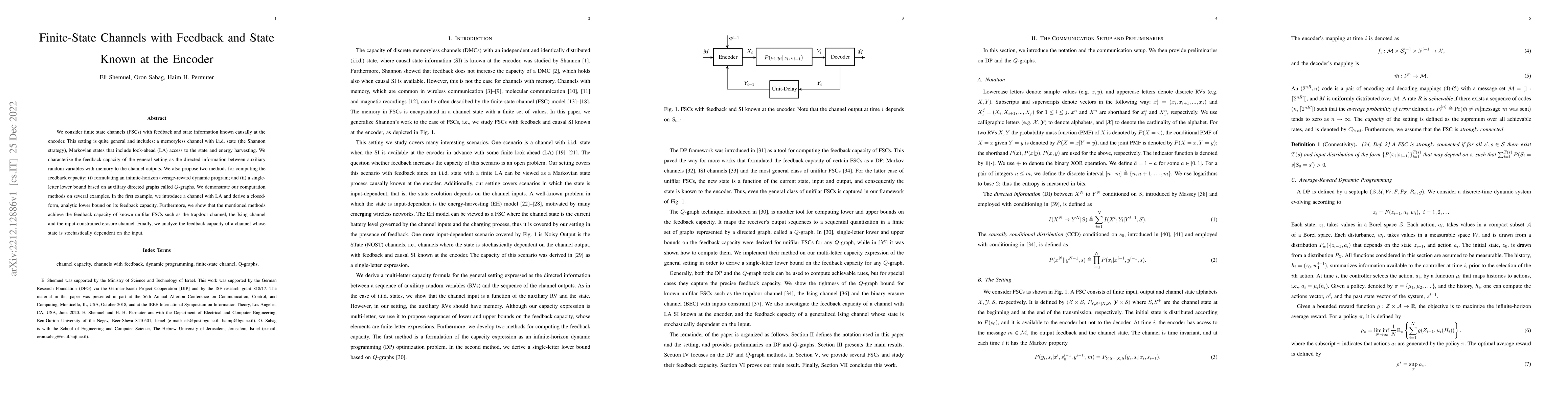 Thumbnail for Finite-State Channels with Feedback and State Known at the Encoder