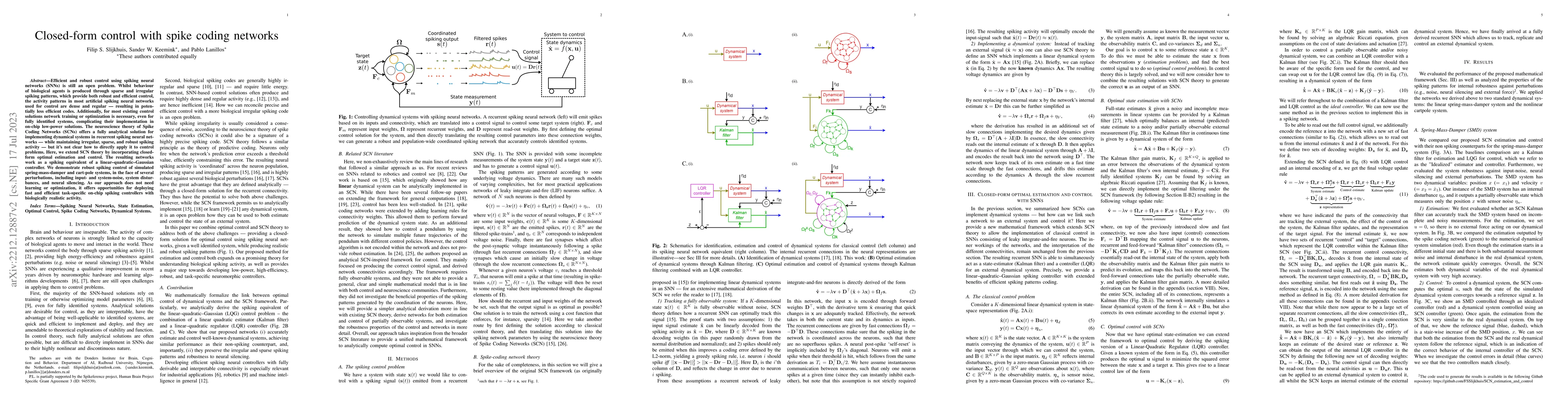 Thumbnail for Closed-form control with spike coding networks