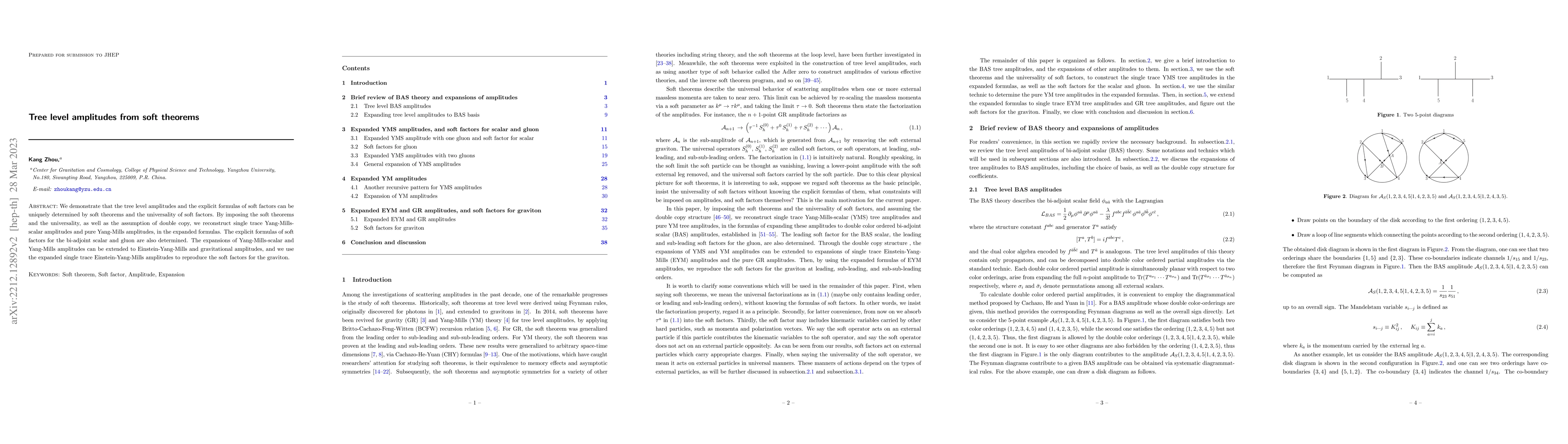 Thumbnail for Tree level amplitudes from soft theorems