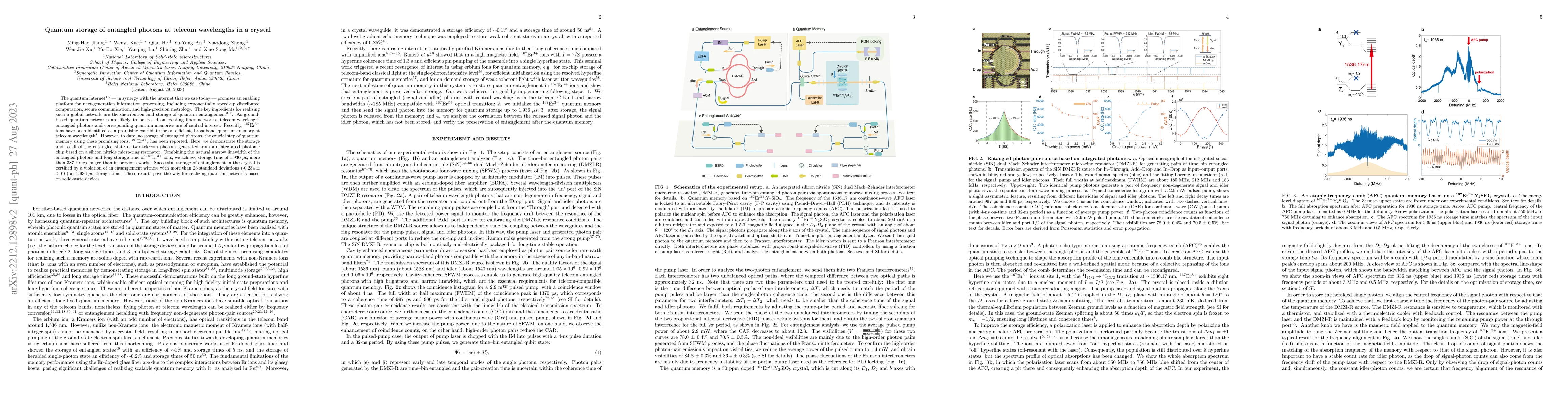 Thumbnail for Quantum storage of entangled photons at telecom wavelengths in a crystal
