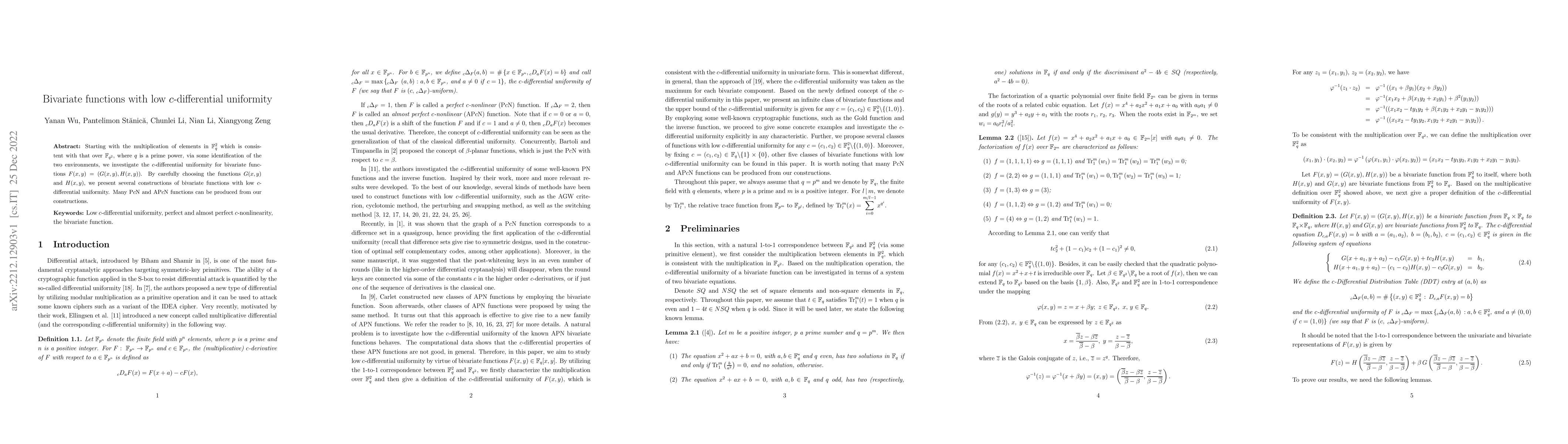 Thumbnail for Bivariate functions with low $c$-differential uniformity