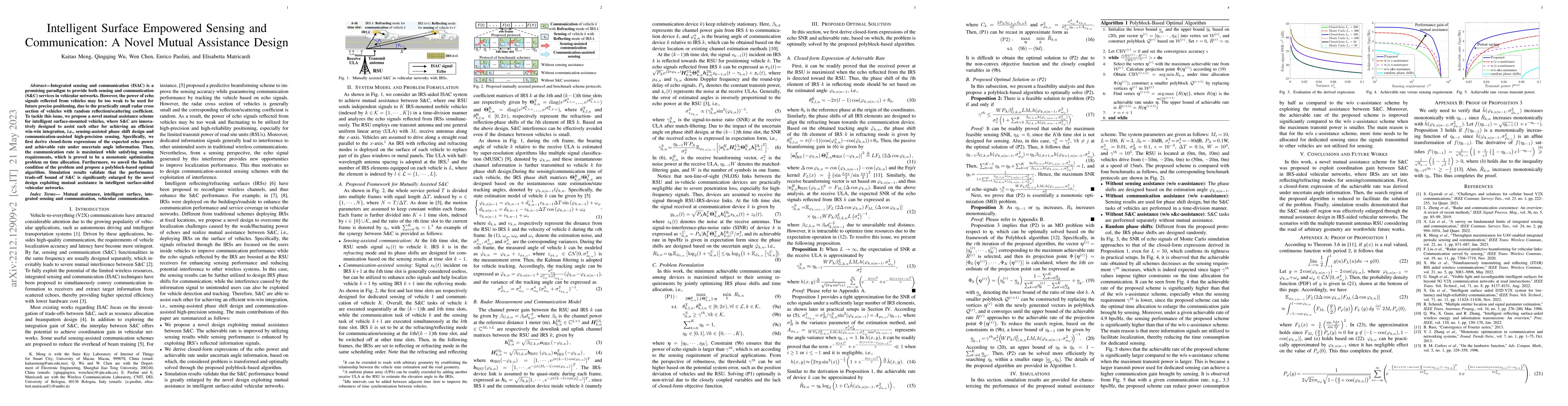 Thumbnail for Intelligent Surface Empowered Sensing and Communication: A Novel Mutual
  Assistance Design