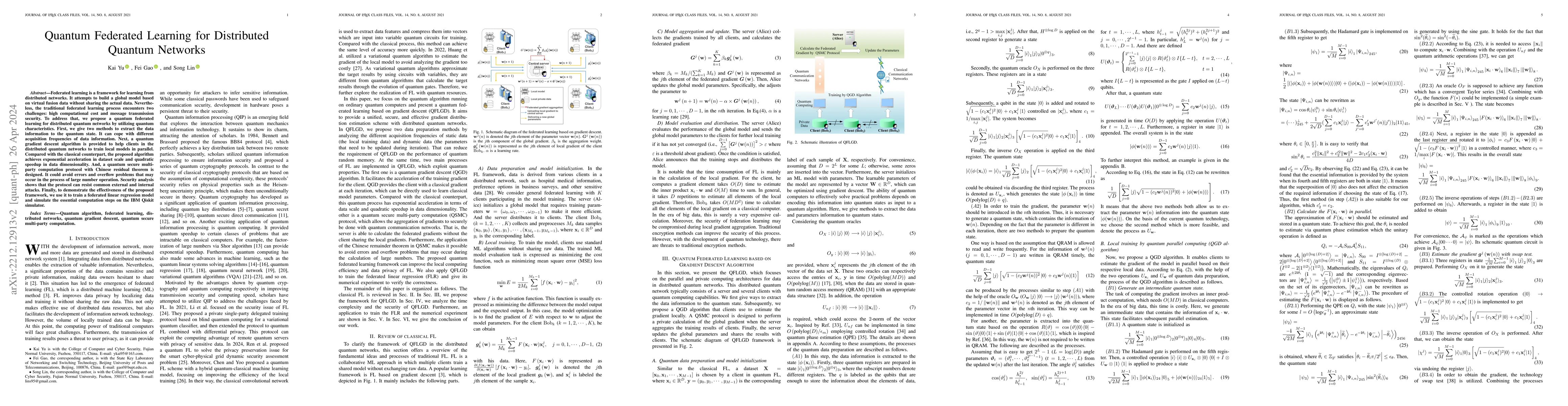 Thumbnail for Quantum Federated Learning for Distributed Quantum Networks