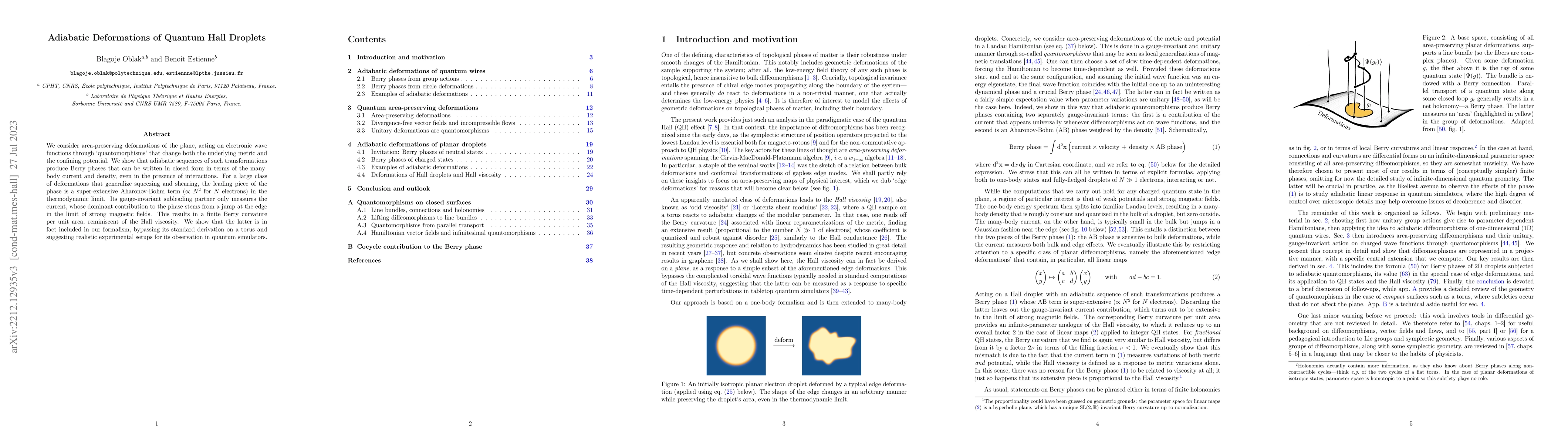 Thumbnail for Adiabatic Deformations of Quantum Hall Droplets