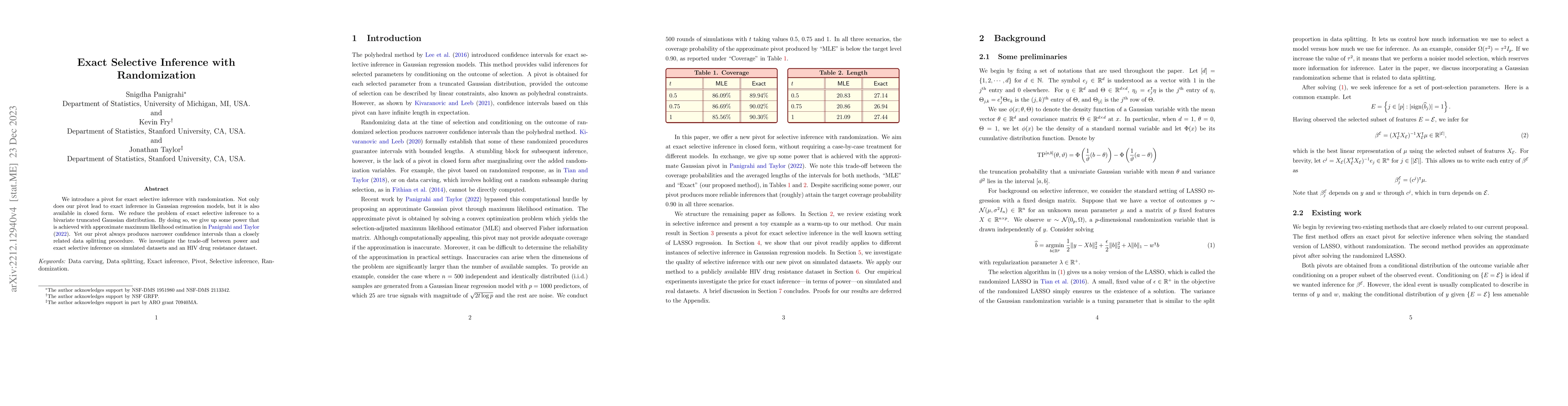 Thumbnail for Exact Selective Inference with Randomization
