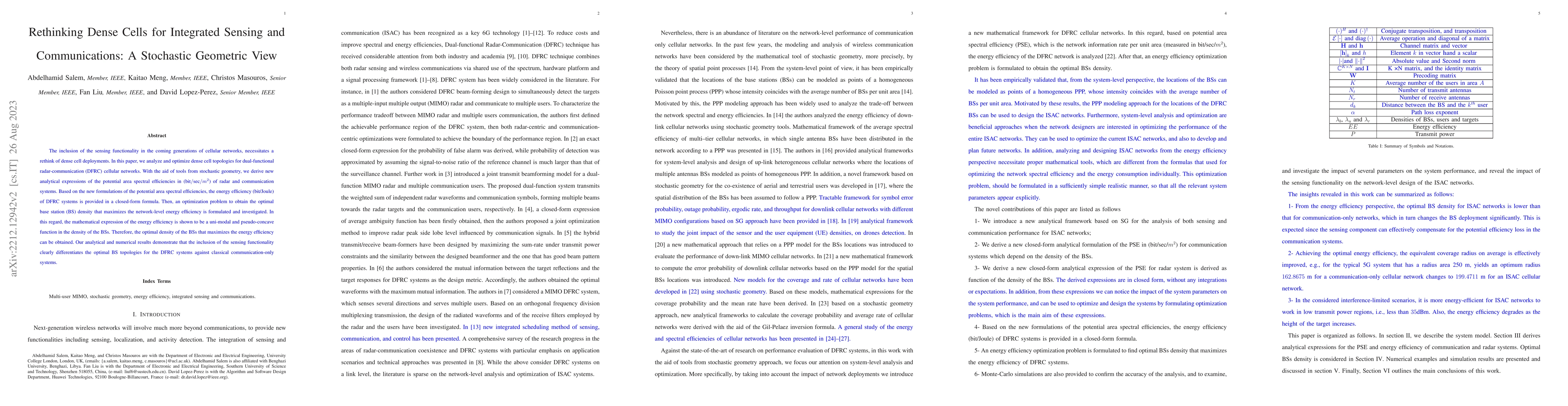 Thumbnail for Rethinking Dense Cells for Integrated Sensing and Communications: A
  Stochastic Geometric View
