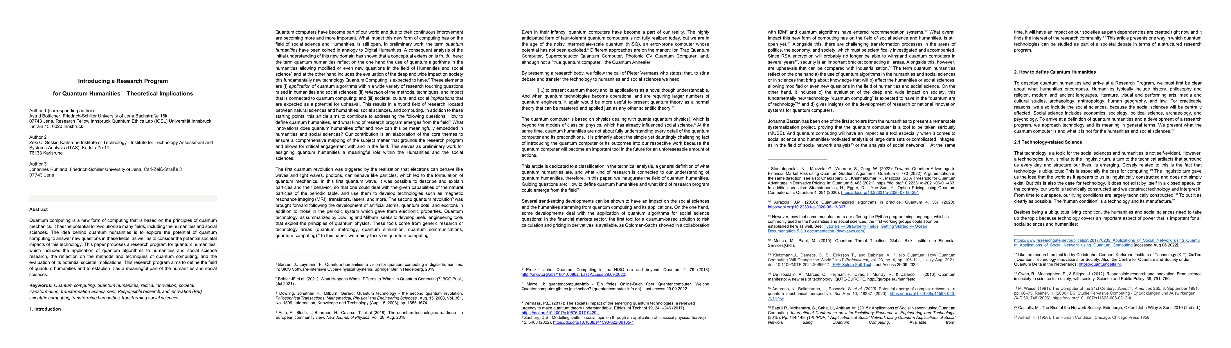 Thumbnail for Introducing a Research Program for Quantum Humanities: Theoretical
  Implications