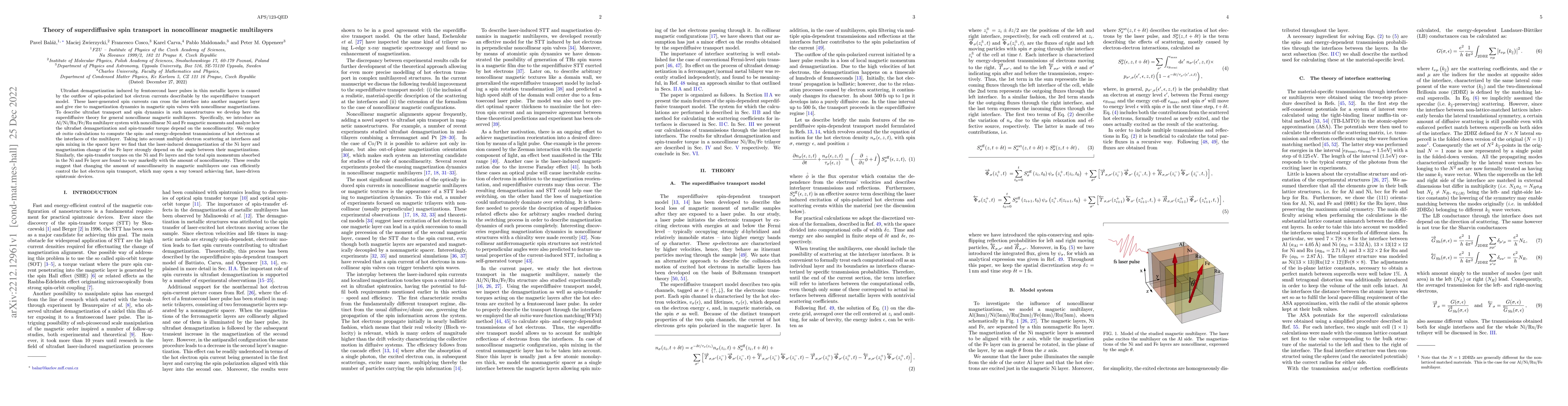 Thumbnail for Theory of superdiffusive spin transport in noncollinear magnetic
  multilayers