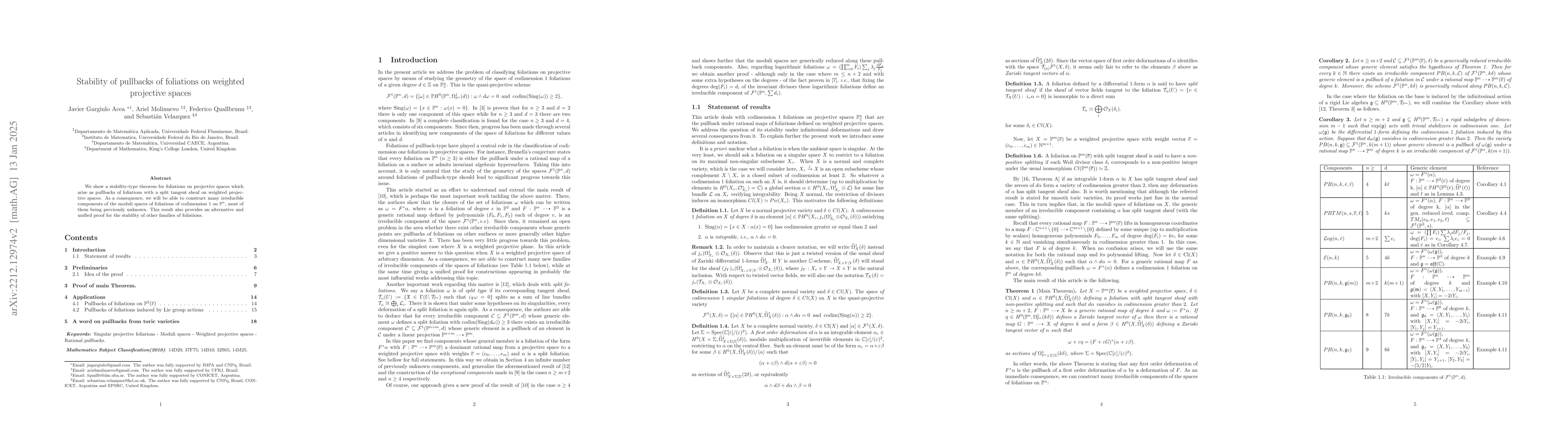 Thumbnail for Stability of pullbacks of foliations on weighted projective spaces