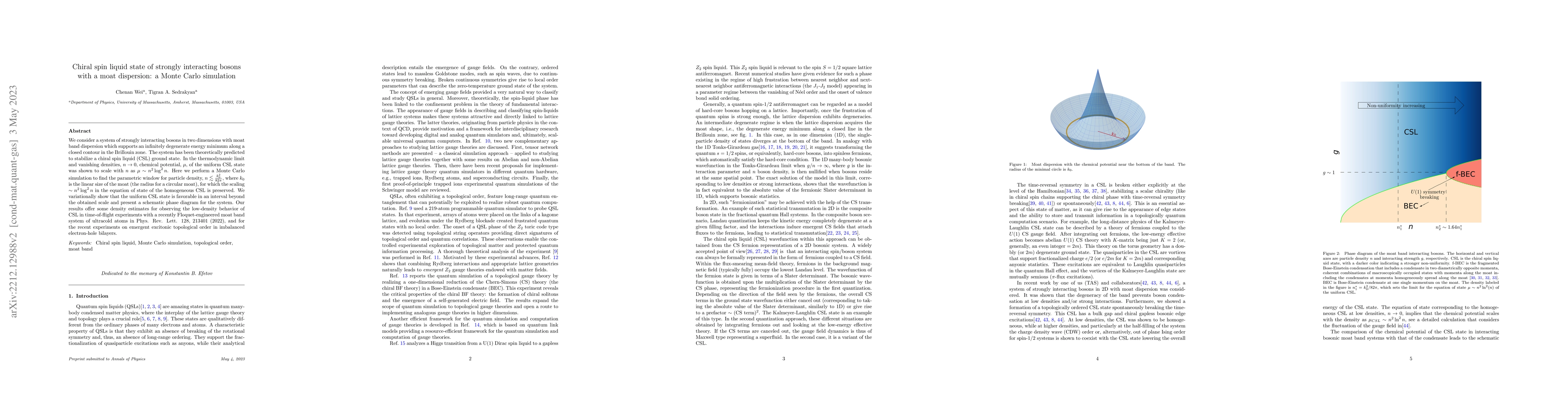 Thumbnail for Chiral spin liquid state of strongly interacting bosons with a moat
  dispersion: a Monte Carlo simulation