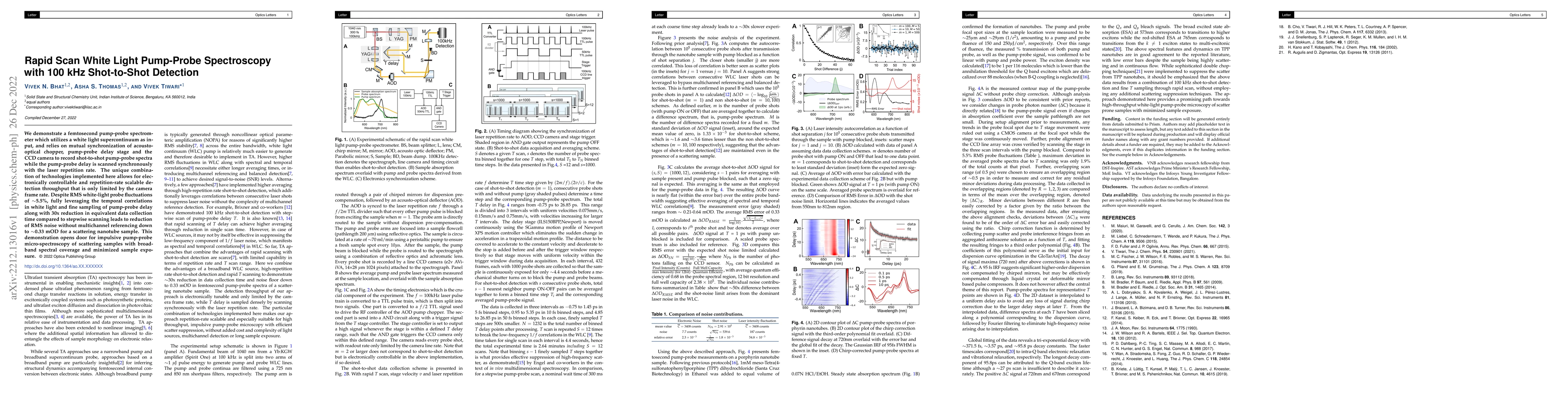 Thumbnail for Rapid Scan White Light Pump-Probe Spectroscopy with 100 kHz Shot-to-Shot
  Detection