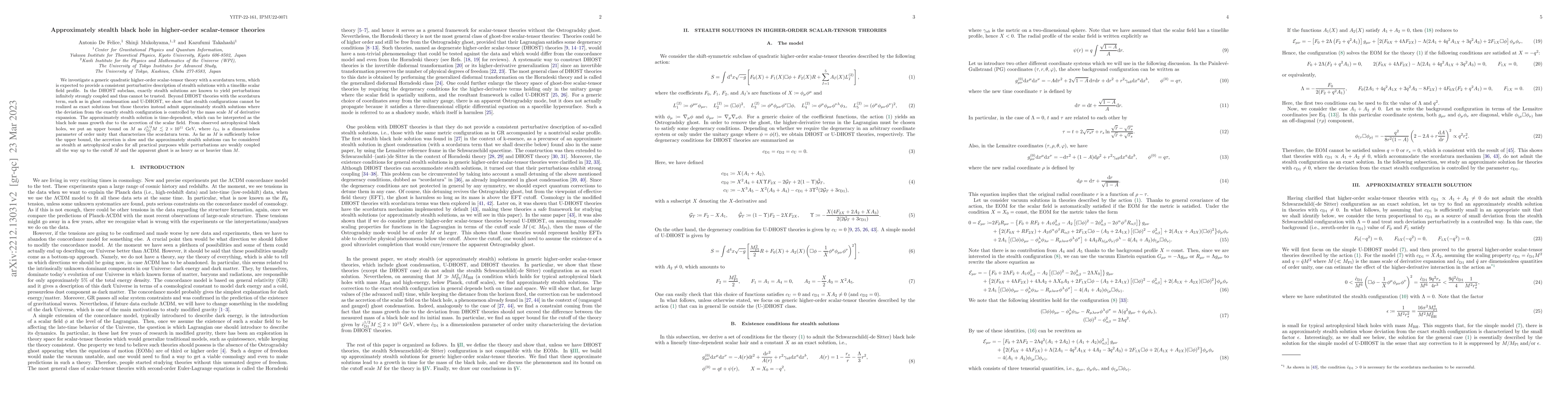 Thumbnail for Approximately stealth black hole in higher-order scalar-tensor theories
