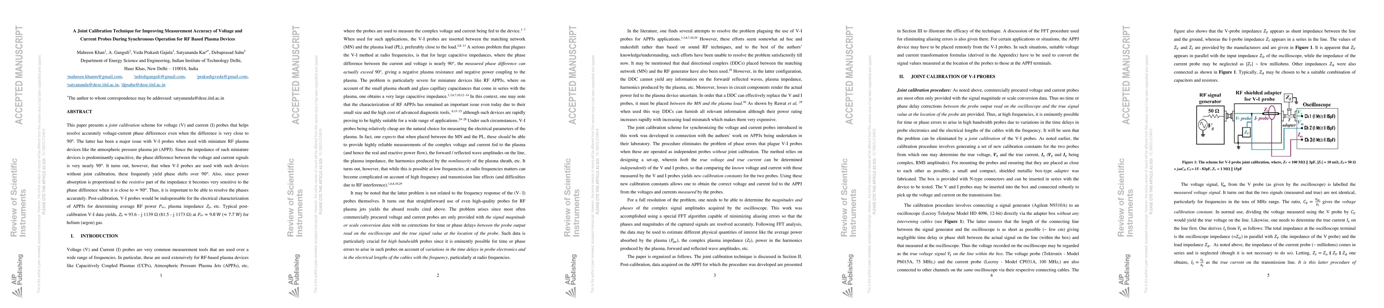 Thumbnail for A Joint Calibration Technique for Improving Measurement Accuracy of
  Voltage and Current Probes During Synchronous Operation for RF Based Plasma
  Devices