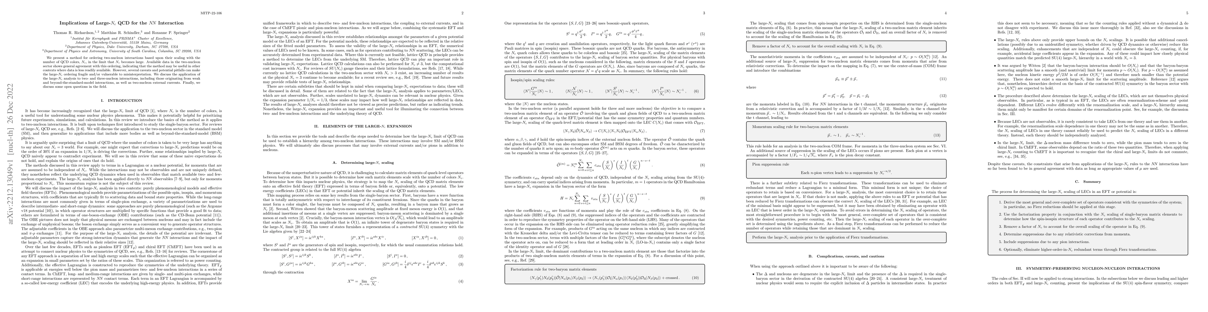 Thumbnail for Implications of Large-$N_c$ QCD for the NN Interaction