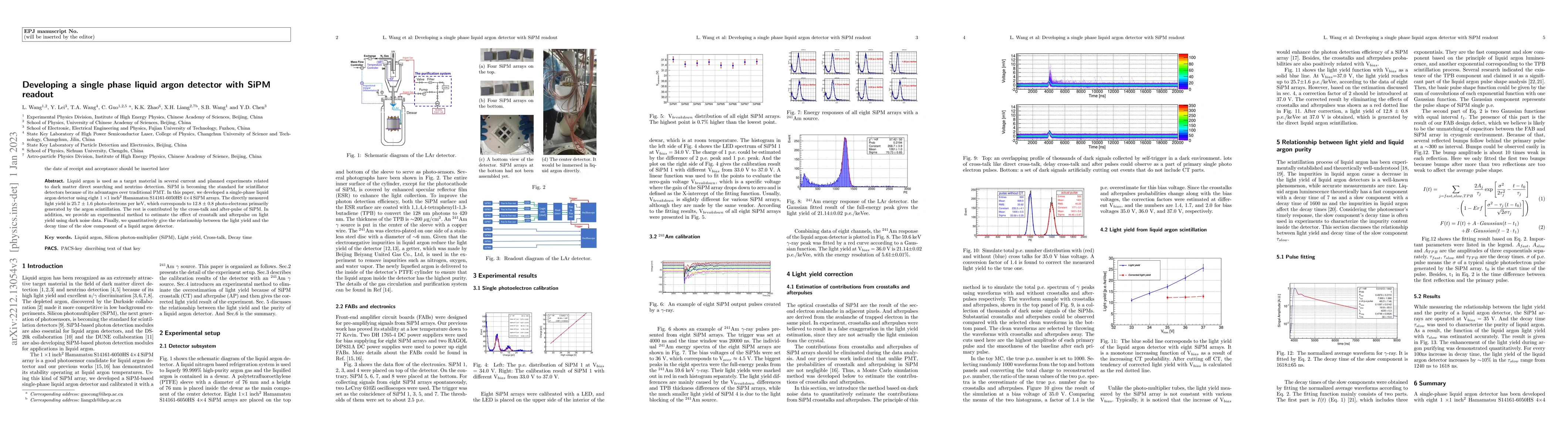 Thumbnail for Developing a single phase liquid argon detector with SiPM readout