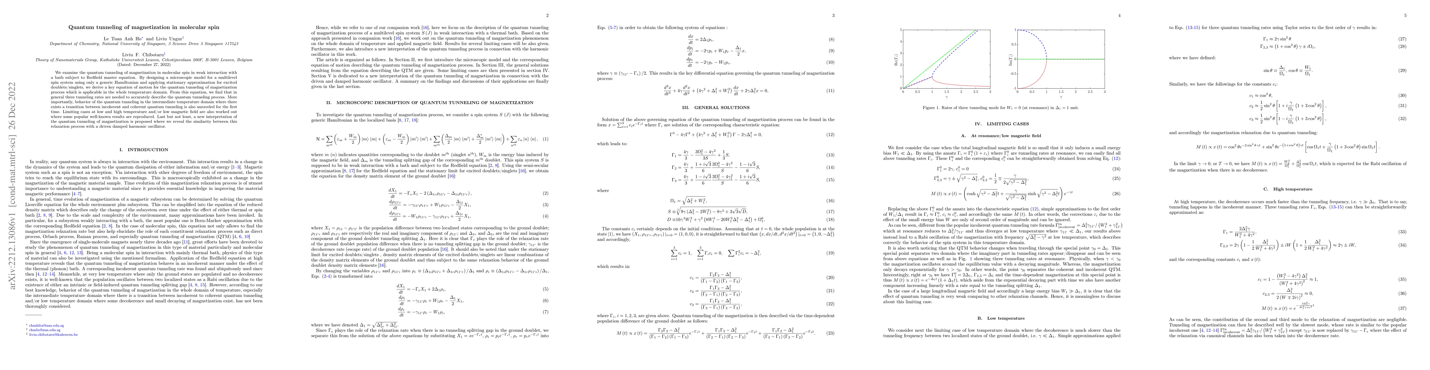 Thumbnail for Quantum tunneling of magnetization in molecular spin