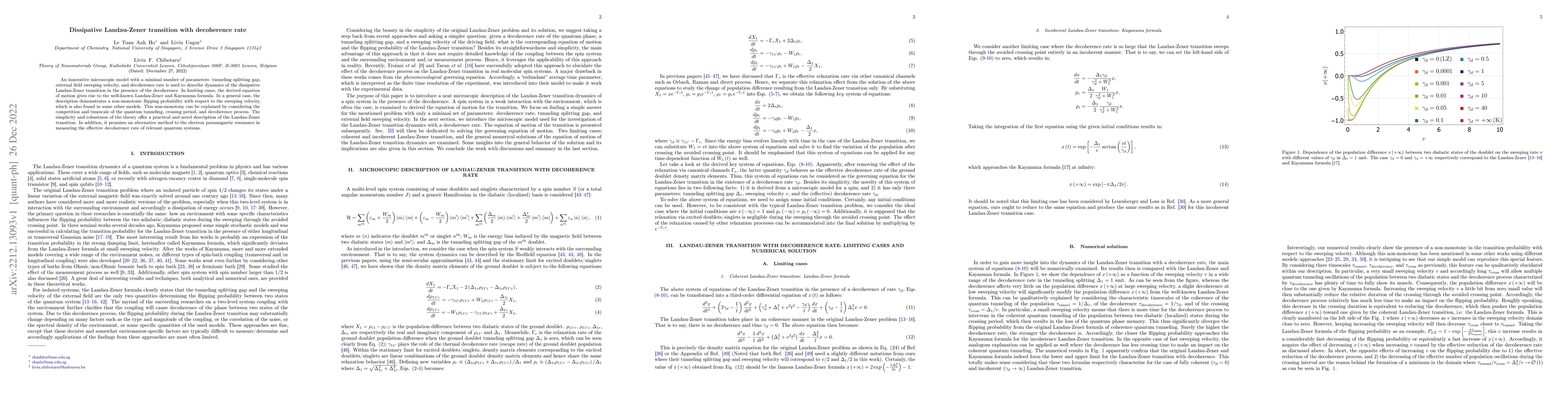 Thumbnail for Dissipative Landau-Zener transition with decoherence rate