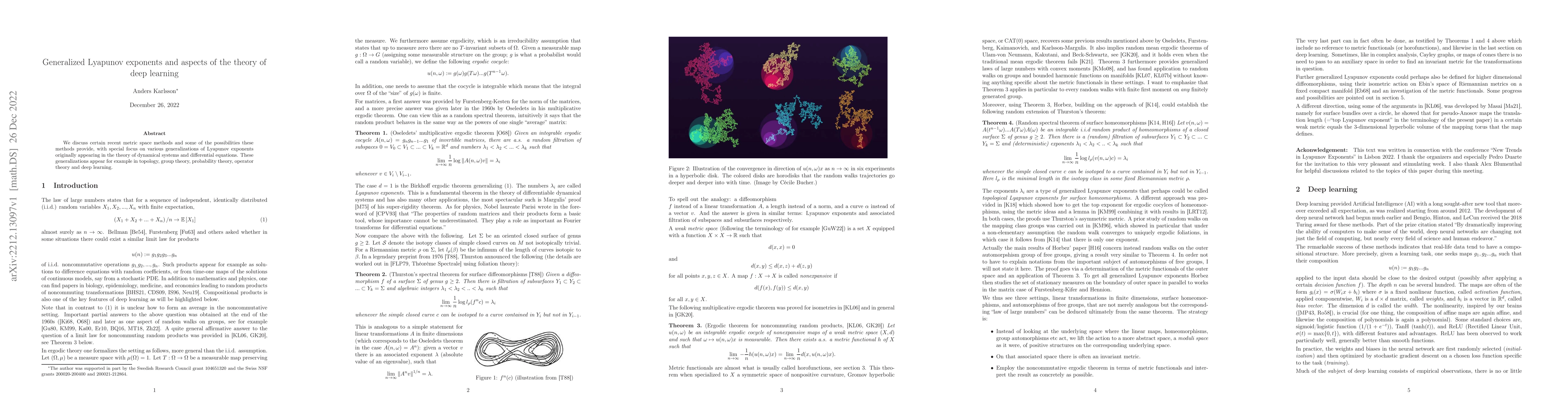 Thumbnail for Generalized Lyapunov exponents and aspects of the theory of deep
  learning