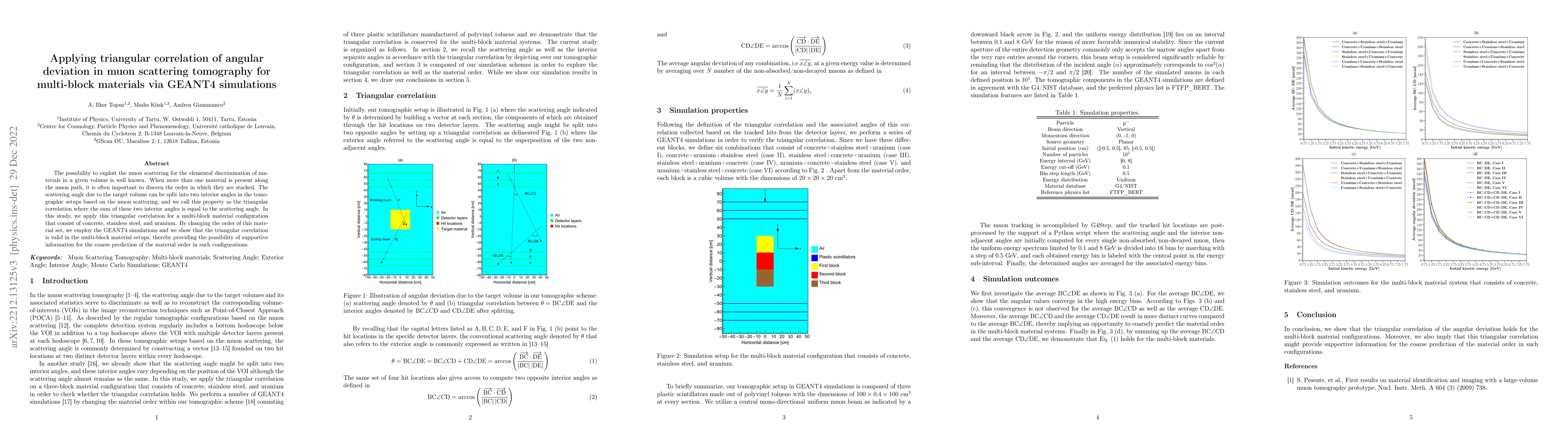 Thumbnail for Applying triangular correlation of angular deviation in muon scattering
  tomography for multi-block materials via GEANT4 simulations
