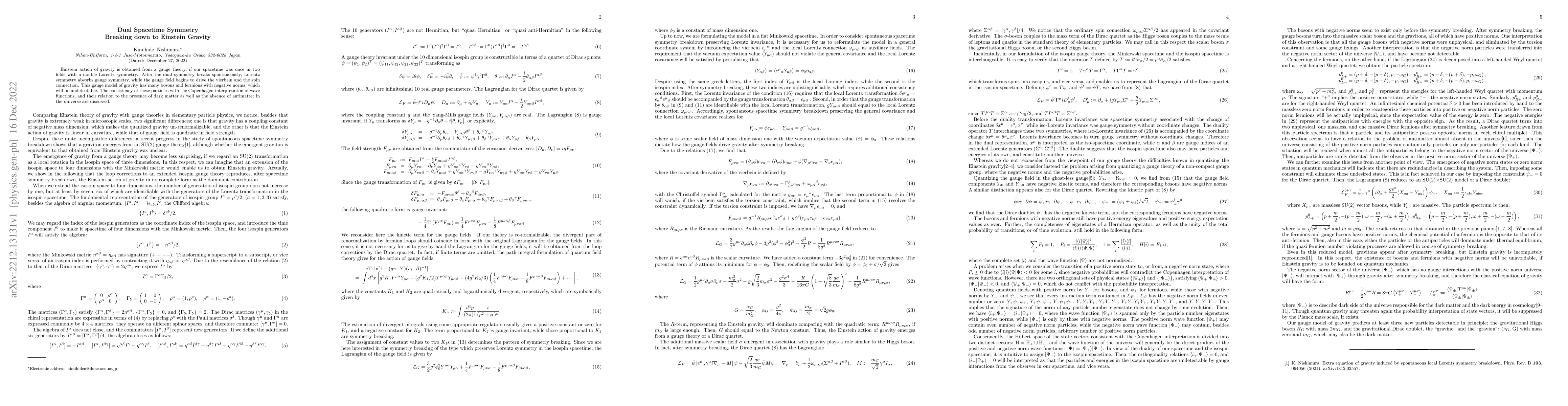 Thumbnail for Dual Spacetime Symmetry Breaking down to Einstein Gravity