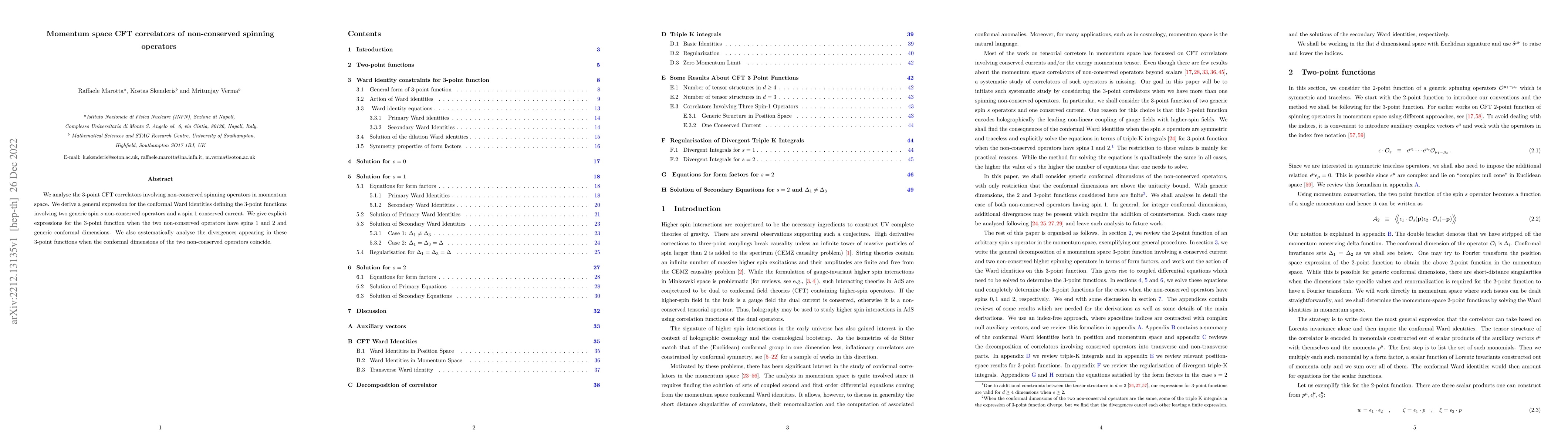 Thumbnail for Momentum space CFT correlators of non-conserved spinning operators