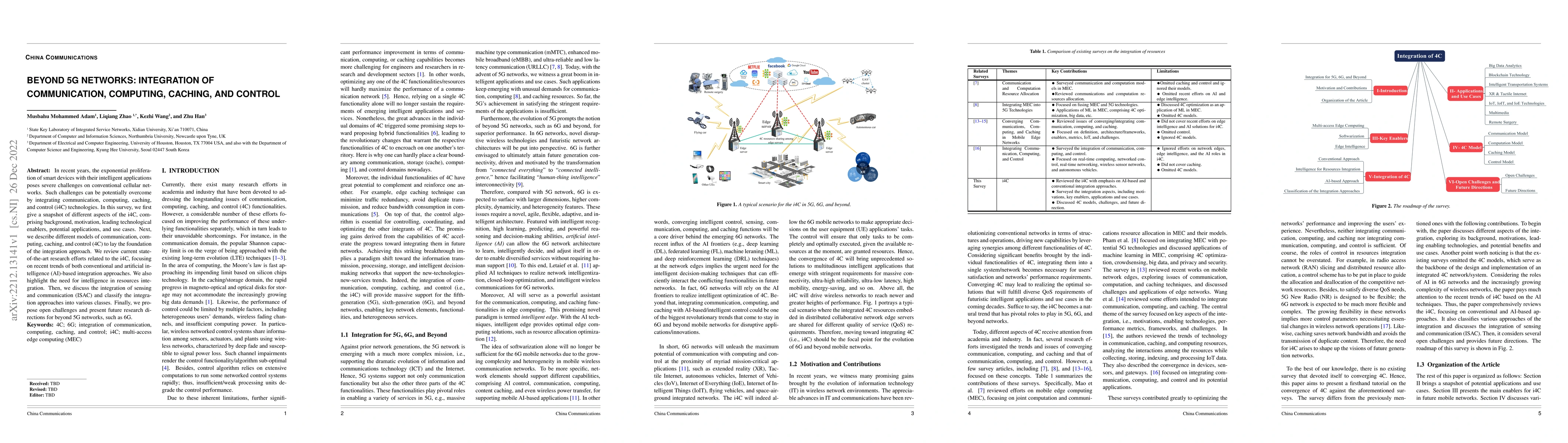 Thumbnail for Beyond 5G Networks: Integration of Communication, Computing, Caching,
  and Control