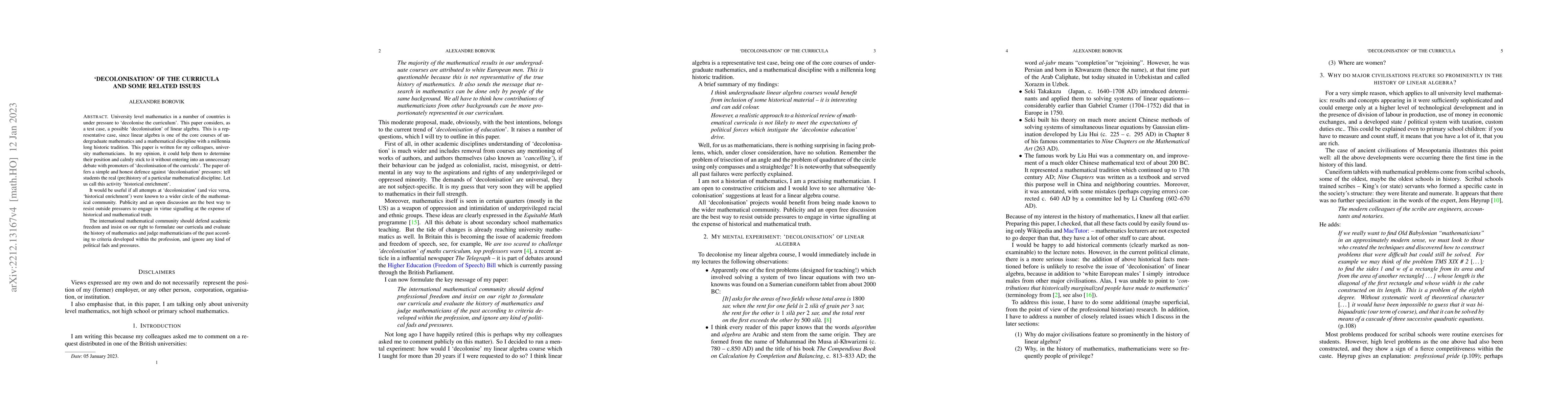 Thumbnail for 'Decolonisation' of the curricula and some related issues