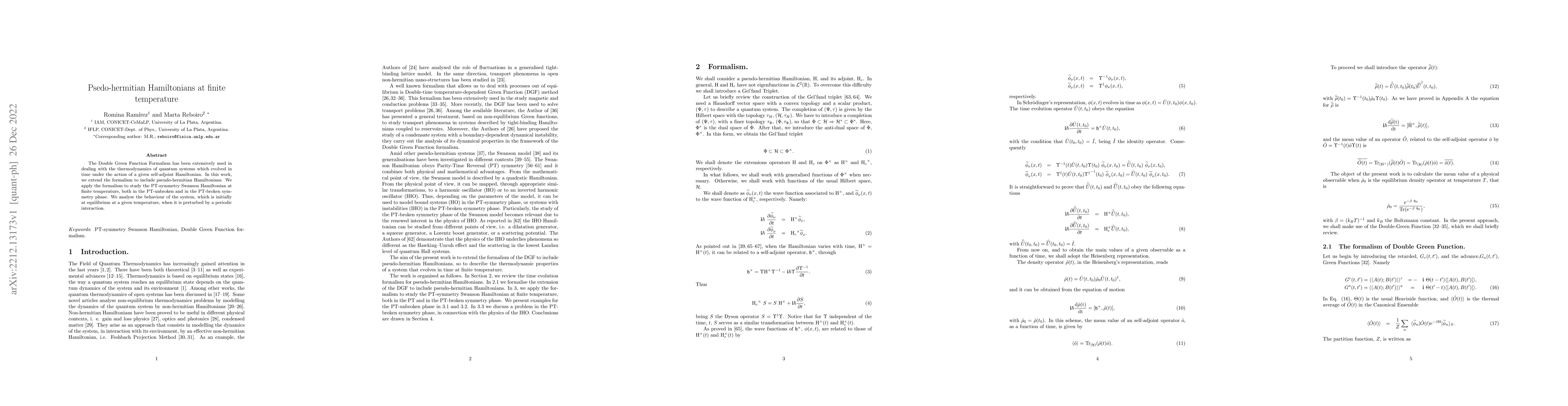 Thumbnail for Psedo-hermitian Hamiltonians at finite temperature