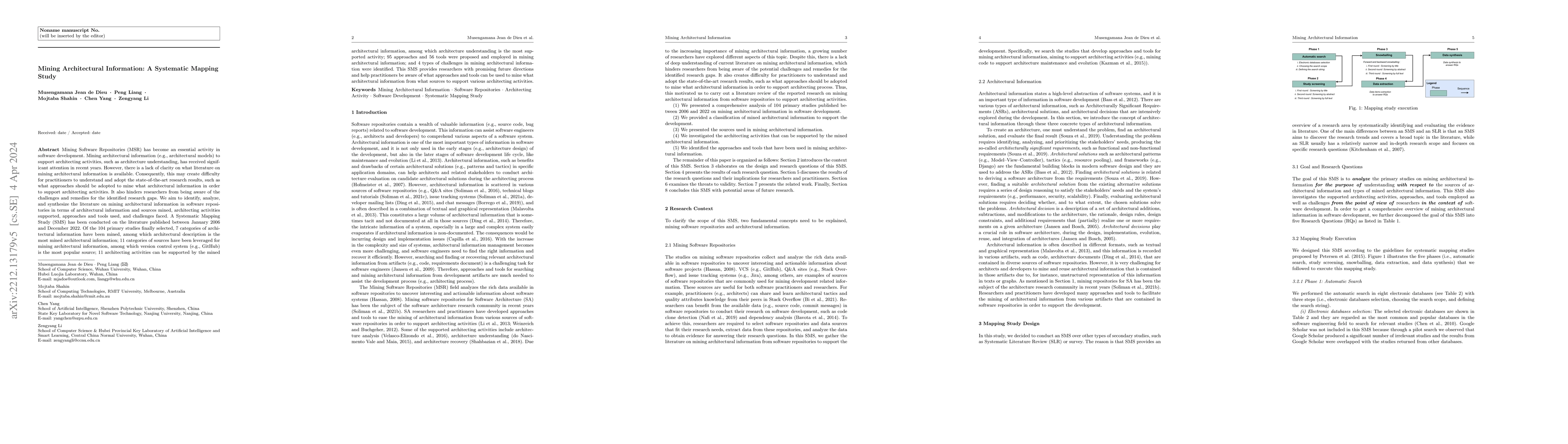 Thumbnail for Mining Architectural Information: A Systematic Mapping Study
