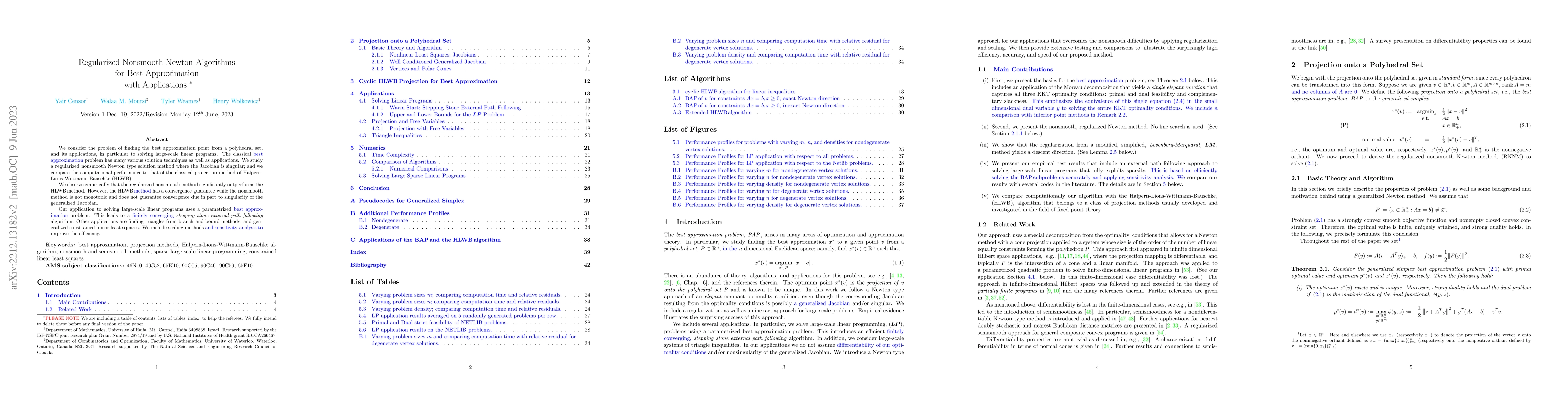 Thumbnail for Regularized Nonsmooth Newton Algorithms for Best Approximation