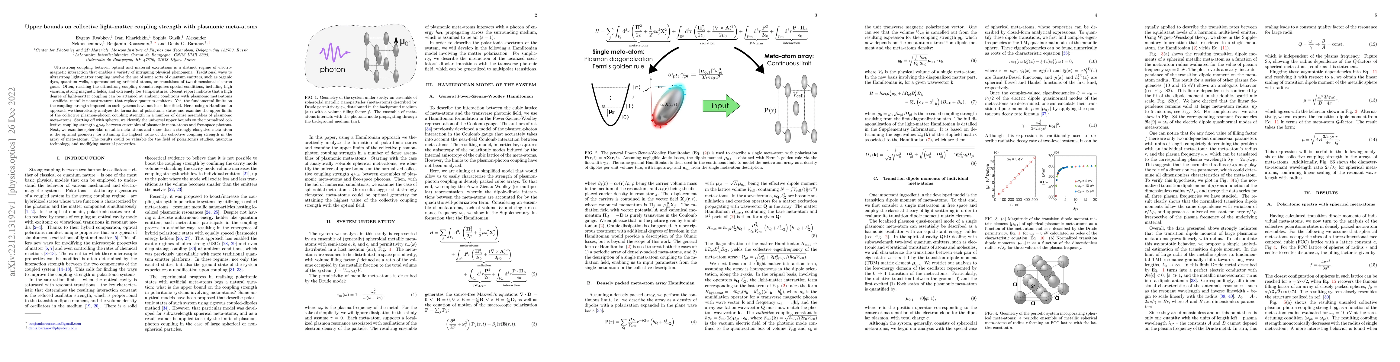 Thumbnail for Upper bounds on collective light-matter coupling strength with plasmonic
  meta-atoms
