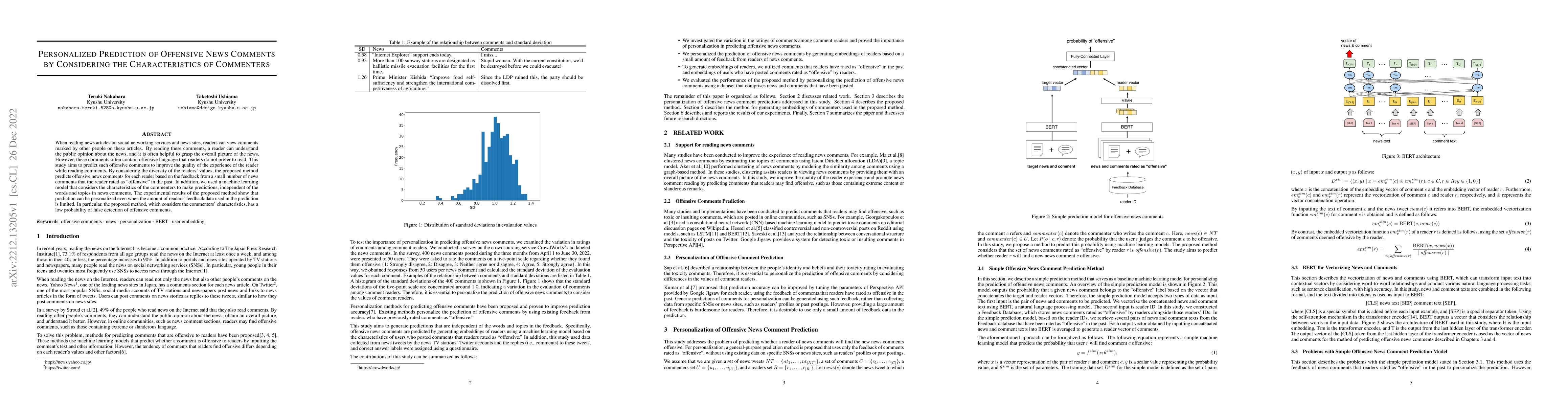 Thumbnail for Personalized Prediction of Offensive News Comments by Considering the
  Characteristics of Commenters